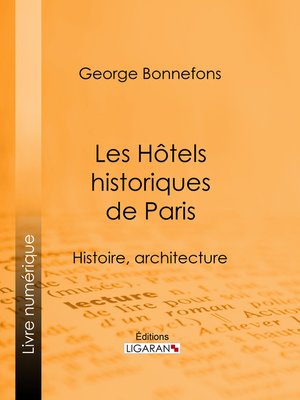 cover image of Les Hôtels historiques de Paris
